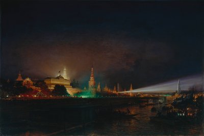Iluminacja Kremla Moskiewskiego, 1883 autorstwa Aleksei Petrovich Bogolyubov