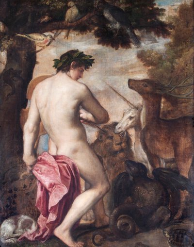 Orfeusz zaklinający zwierzęta (olej na płótnie) autorstwa Alessandro (1588–1649) (attr. to) Titian (workshop of) and Padovanino