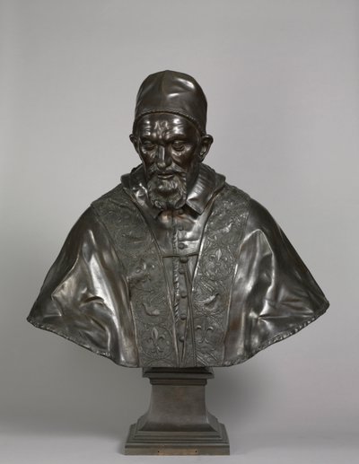 Portret papieża Innocentego X Pamphili, projekt 1647-1648, odlew 1650-1700. autorstwa Alessandro Algardi
