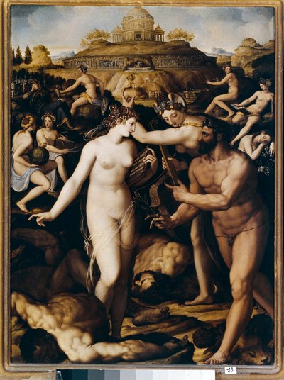 Herkules i muzy (Malarstwo autorstwa Alessandro Allori