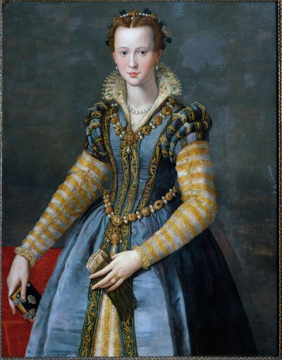 Portret Marii Medycejskiej, żony Henryka IV i matki Ludwika XIII autorstwa Alessandro Allori
