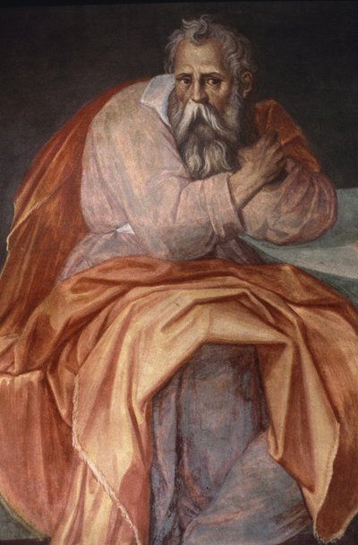 Prorok Jeremiasz, Ospedale degli Innocenti, Florencja (fresk) autorstwa Alessandro Allori