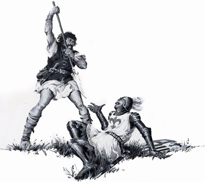 Wojna stuletnia, z "Historii Francji" (gwasz na papierze) autorstwa Alessandro Biffignandi