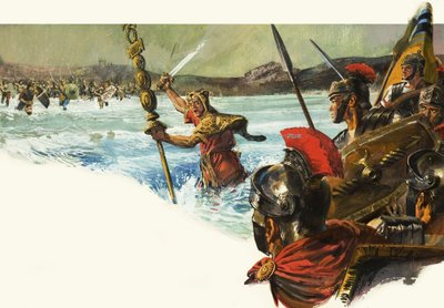 Niezidentyfikowane legiony rzymskie najeżdżają Brytanię autorstwa Alessandro Biffignandi