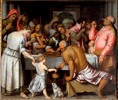 Bankiet z barankiem wielkanocnym (olej na płótnie) autorstwa Alessandro Bonvicino Moretto
