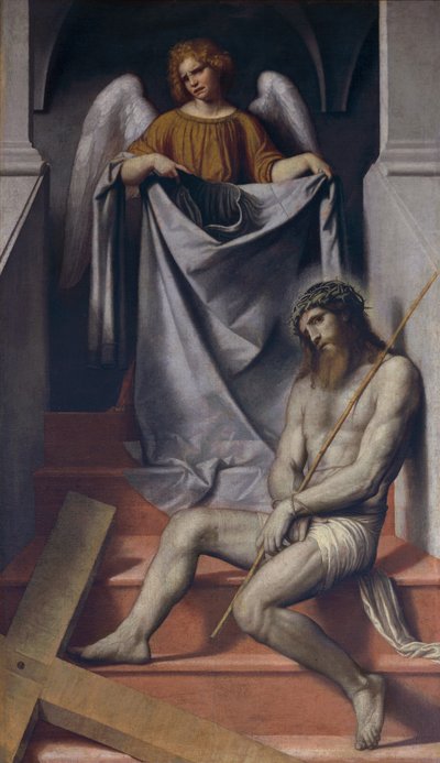 Męka Chrystusa i anioła autorstwa Alessandro Bonvicino Moretto