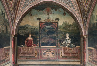 Mały Pokój Szlachetnych Dam (olej na płótnie przyklejony do ścian) autorstwa Alessandro Bonvicino Moretto