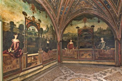 Mała Sala Szlachetnych Dam (olej na płótnie przyklejony do ścian) autorstwa Alessandro Bonvicino Moretto