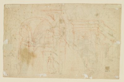 Studia aniołów i amorków (Recto); Studia architektoniczne (verso) autorstwa Alessandro Casolani