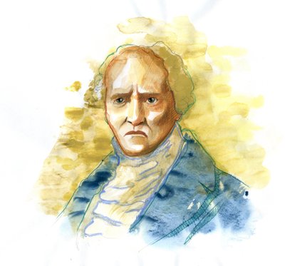 FOURIER, Karol (1772-1837). Angielski filozof i ekonomista - - ilustracja: Alessandro Lonati Â autorstwa Alessandro Lonati