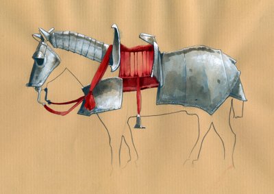 Końska zbroja Ilustracja Alessandro Lonati autorstwa Alessandro Lonati