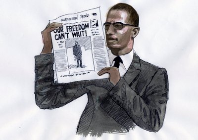 Malcolm X (1925-1965) Afroamerykański aktywista autorstwa Alessandro Lonati