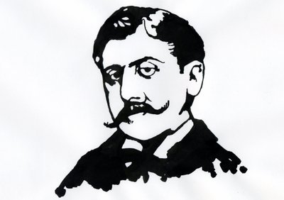 Marcel Proust (tusz na papierze) autorstwa Alessandro Lonati