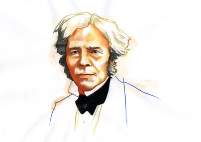 Michael Faraday (1791-1867). Físico e químico britânico autorstwa Alessandro Lonati