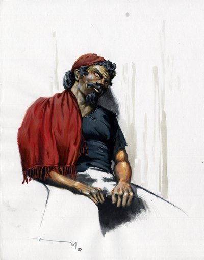 Pirat (kasarz) lub śpiący marynarz. Kolorystyka autorstwa Alessandro Lonatiego. autorstwa Alessandro Lonati