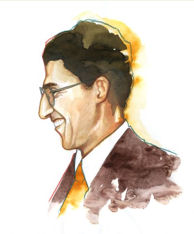 Portret Cesare Pavese (1908-1950) - włoski pisarz - ilustracja Alessandro Lonati autorstwa Alessandro Lonati