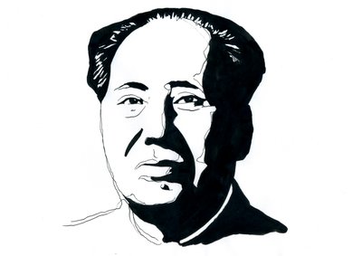 Portret chińskiego komunistycznego rewolucjonisty i ojca założyciela Chińskiej Republiki Ludowej Mao Zedonga autorstwa Alessandro Lonati