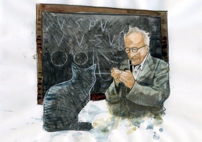 Portret Erwina Schrodingera (1887-1961) (Portret Erwina Erwina Schrodingera) autorstwa Alessandro Lonati