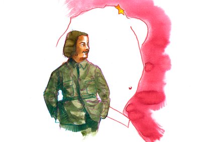 Portret Jiang Qing (1914-1991) żony Mao Zedonga (Portret Jiang Qing jako Madame Mao) autorstwa Alessandro Lonati
