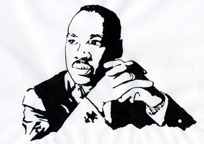 Portret pastora Martina Luthera Kinga (1929-1968) ilustracja autorstwa Alessandro Lonati