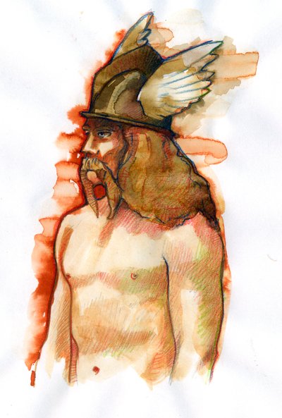 Portret Wercyngetoryksa (72-46 pne), naczelnego federatora ludów galijskich Arverne autorstwa Alessandro Lonati