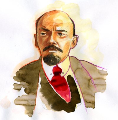 Portret Włodzimierza Lenina (Lenina) (1870-1924), rosyjskiego polityka i rewolucjonisty autorstwa Alessandro Lonati