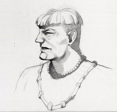 Portret pirata (kasarza) lub popiersie marynarza. Rysunek autorstwa Alessandro Lonatiego. autorstwa Alessandro Lonati