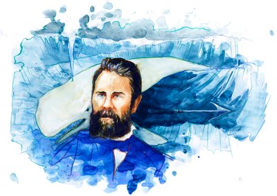 Портрет американского писателя Германа Мелвилла (1819-1891) (Портрет американского писателя Германа Мелвилла)польский autorstwa Alessandro Lonati