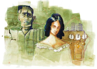Portret angielskiej pisarki Mary Shelley (1797-1851), autorki książki „Frankenstein or the Modern Promethee” (Portret brytyjskiej powieściopisarki Mary Shelley) autorstwa Alessandro Lonati