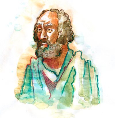 Przedstawienie greckiego poety Homera (VIII wpne) (Portret greckiego poety Homera) autorstwa Alessandro Lonati