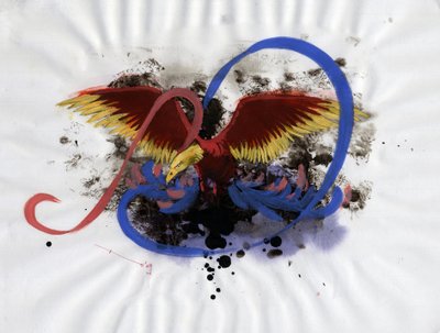 Reprezentacja bajecznego feniksa (lub feniksa) zwierzęcia występującego w mitologii chińskiej (fenghuang), perskiej (simurgh), greckiej i rzymskiej. Kolorystyka autorstwa Alessandro Lonatiego. autorstwa Alessandro Lonati