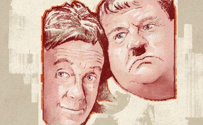 Stan Laurel i Oliver Hardy (ilustracja) autorstwa Alessandro Lonati