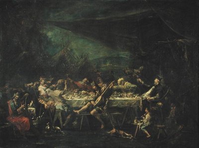 Czeski bankiet weselny, ok. 1730-35 autorstwa Alessandro Magnasco