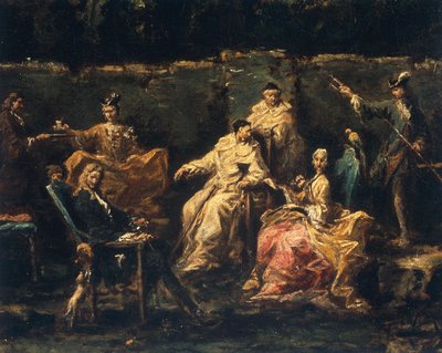 Szczegóły rozrywki w Garden of Albaro autorstwa Alessandro Magnasco