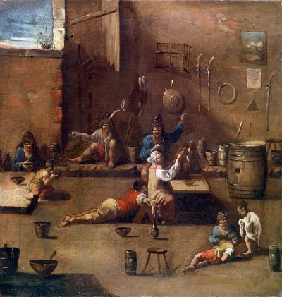 Szkolenie psów, c1690-1745 autorstwa Alessandro Magnasco