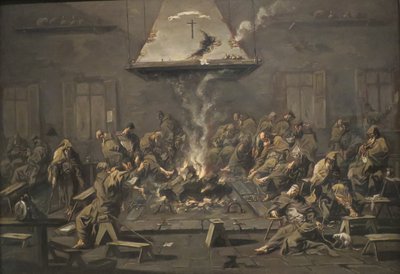 "Wnętrze z mnichami" autorstwa Alessandro Magnasco, ok. 1725, Norton Simon Museum autorstwa Alessandro Magnasco