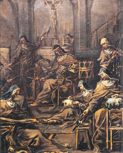 Zakonnice kręcące i haftujące, autorstwa Alessandro Magnasco, znanego jako Lissandrino (1667-1749) autorstwa Alessandro Magnasco