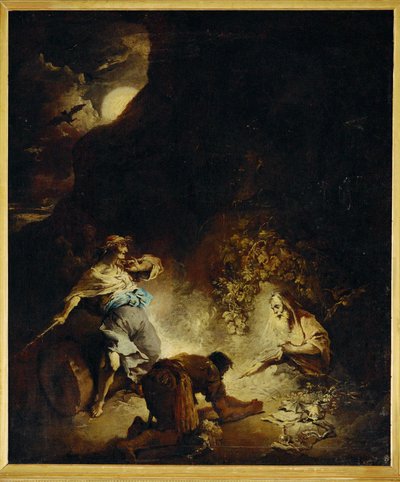 Wiedźma z Endor (obraz na płótnie) autorstwa Alessandro Magnasco