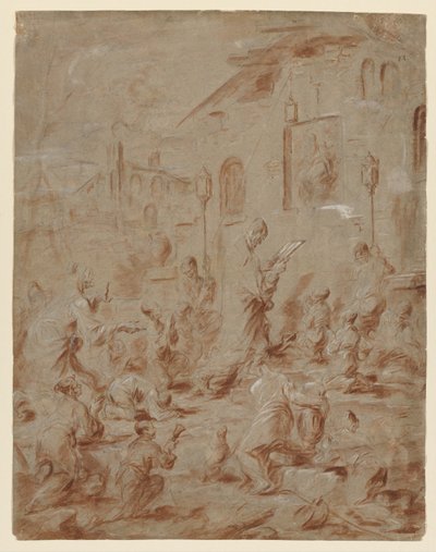 Wierni w Sanktuarium Ulicznym, 173040. autorstwa Alessandro Magnasco