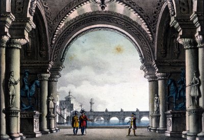 Scenografia Sanquirico do opery „Bianca i Fernando” Vincenzo Belliniego autorstwa Alessandro Sanquirico
