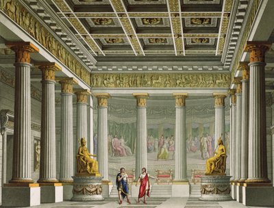 Sala Audiencyjna w Pałacu Egistos, projekt baletu „Orestes” w Teatrze La Scala, Mediolan, 1826 autorstwa Alessandro Sanquirico