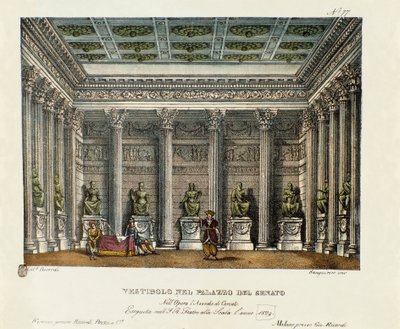 Przedsionek Pałacu Senatu (Akt I) Scenografia do wykonania w Teatro alla scala w Mediolanie w 1829 opery „Oblężenie Koryntu” (lub L