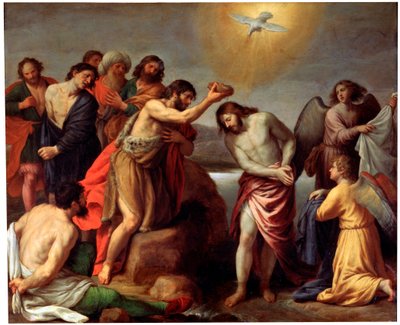 Chrzest Chrystusa, koniec XVI lub XVII wieku. autorstwa Alessandro Turchi