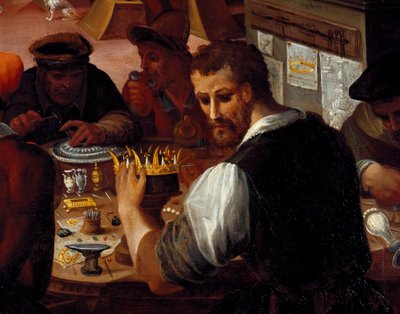 Warsztat złotnika. Szczegół ślusarzy (malarstwo autorstwa Alessandro di Vincenzio Fei