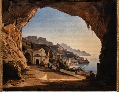 Jaskinia Kapicynów w Amalfi, ok.1850 (olej na płótnie) autorstwa Alessandro la Volpe