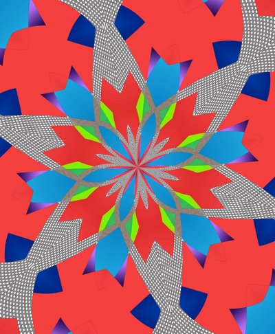 kwiaty #116,2019, (media mieszane) autorstwa Alex Caminker