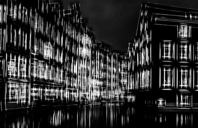 światła w nocnym mieście,2019,(fotografia) autorstwa Alex Caminker