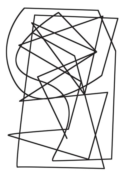 jedna linia (impuls), 2019, (rysunek) autorstwa Alex Caminker