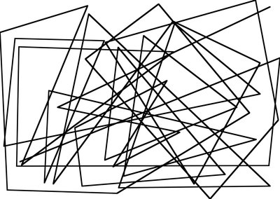 string-line jako kubizm, 2017, (media mieszane) autorstwa Alex Caminker
