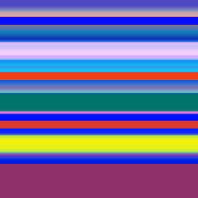 paski-stringi wielokolorowe,2019,(mixed media) autorstwa Alex Caminker